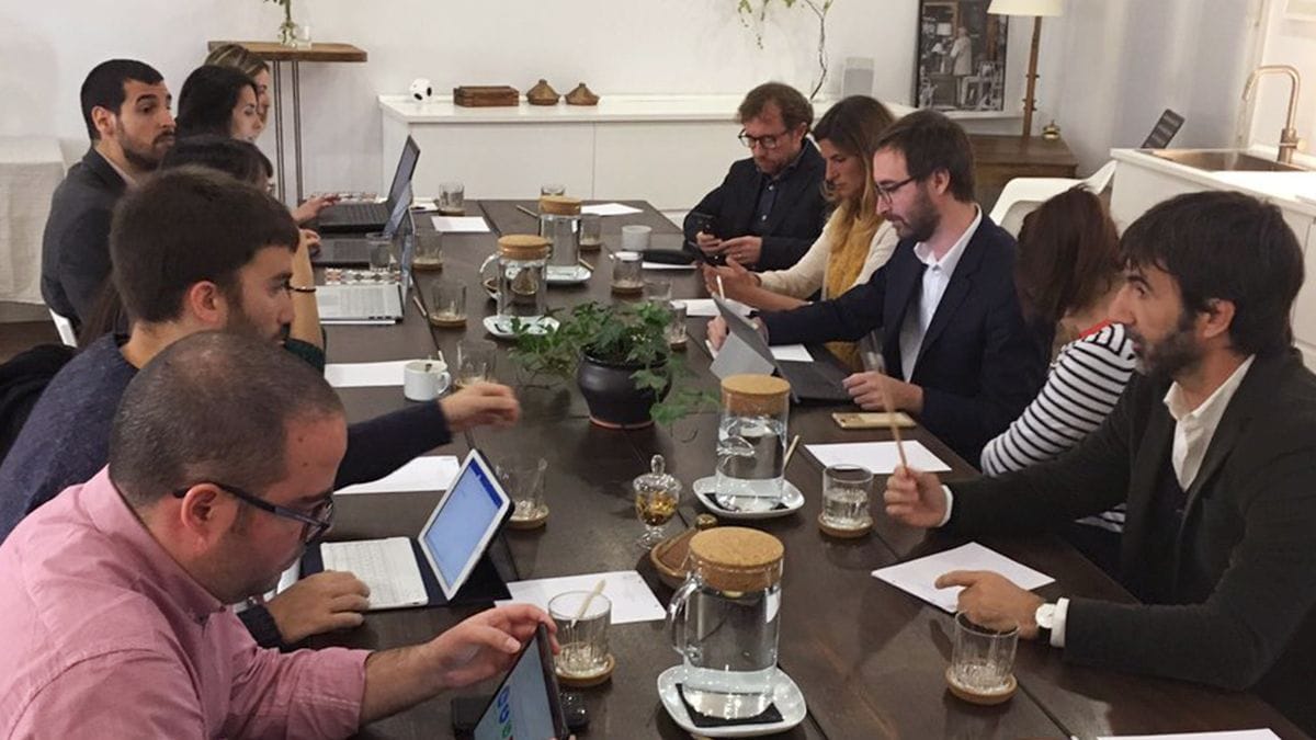 Reunión de trabajo en el hub de Glovo